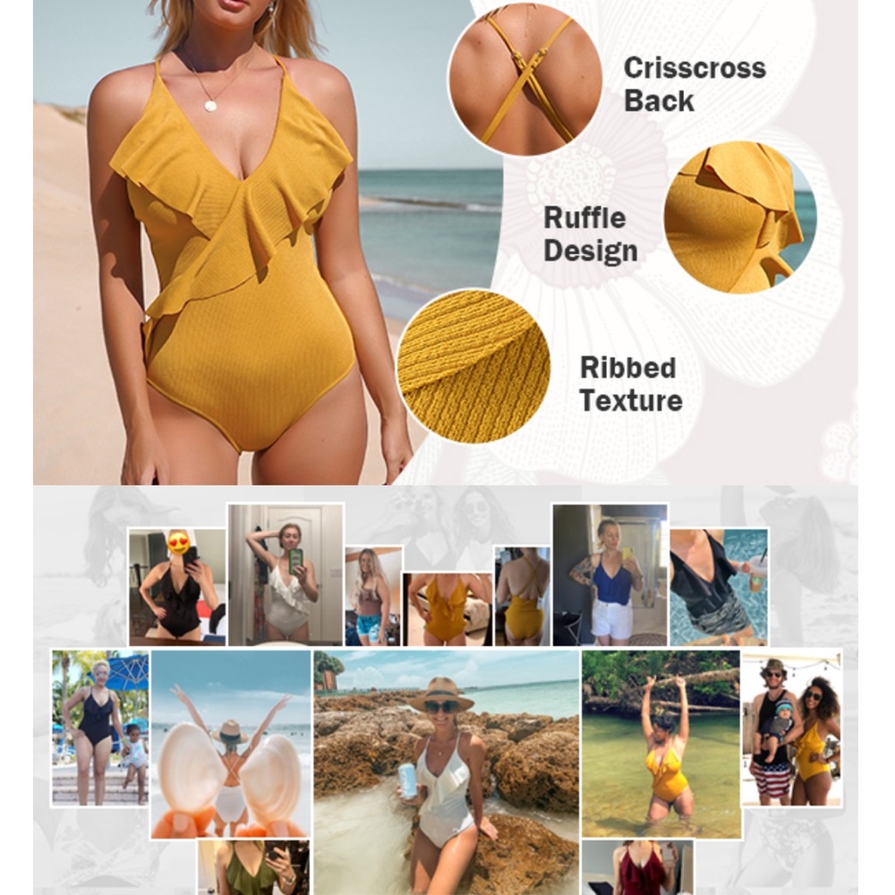 Nwt Cupshe One Piece Swimsuit Mauve Size Large - image 4